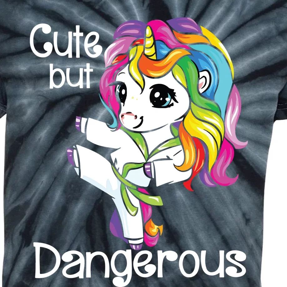 Cute But Dangerous Funny Karate Unicorn Kids Tie-Dye T-Shirt