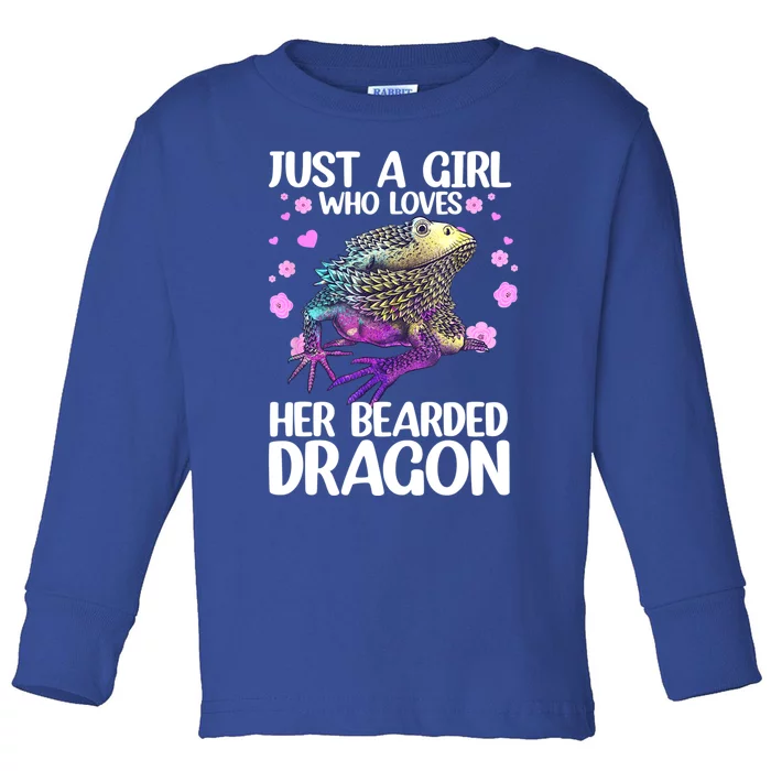 Cute Bearded Dragon For Women Girls Bearded Dragon Lovers Toddler Long Sleeve Shirt