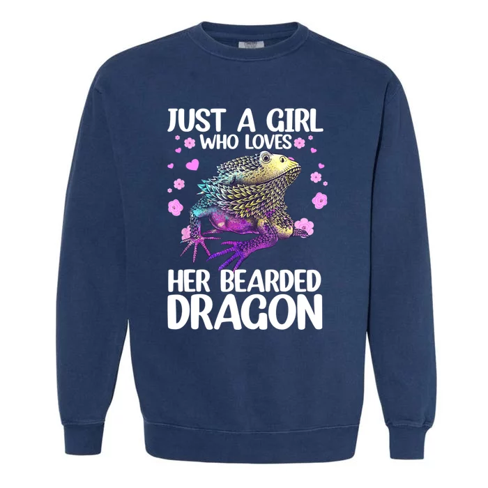 Cute Bearded Dragon For Women Girls Bearded Dragon Lovers Garment-Dyed Sweatshirt