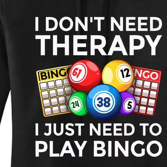 Cute Bingo Design For Wo Casino Gambling Bingo Lovers Women's Pullover Hoodie