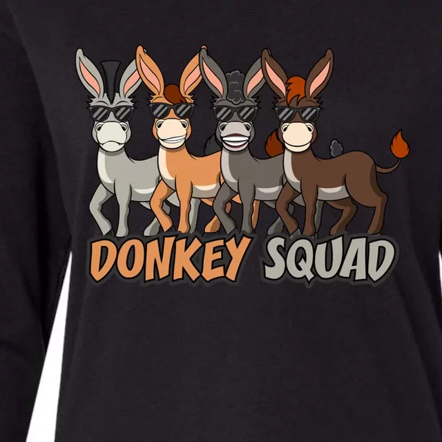 Cute Baby Donkey Squad Mule Gift Womens Cotton Relaxed Long Sleeve T-Shirt