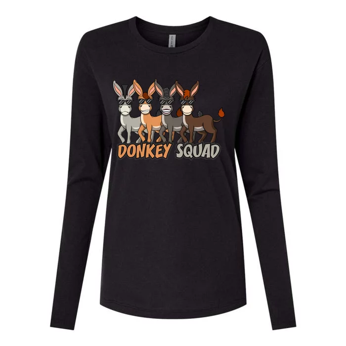 Cute Baby Donkey Squad Mule Gift Womens Cotton Relaxed Long Sleeve T-Shirt