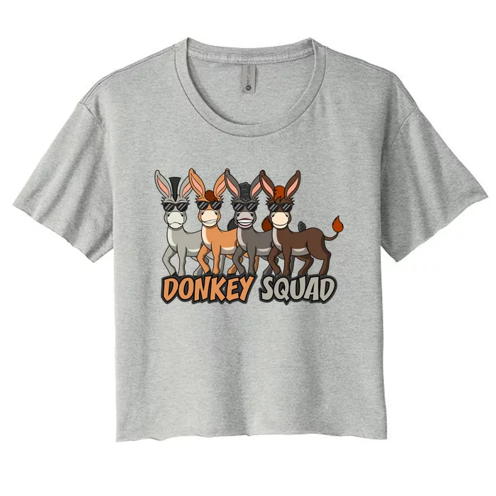 Cute Baby Donkey Squad Mule Gift Women's Crop Top Tee