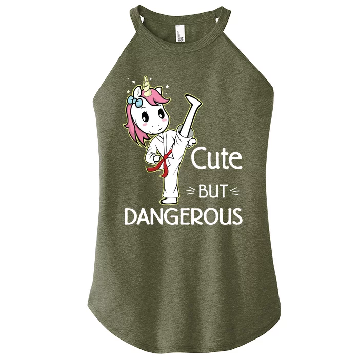 Cute But Dangerous Funny Karate Taekwondo Women’s Perfect Tri Rocker Tank