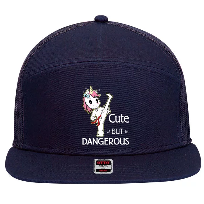 Cute But Dangerous Funny Karate Taekwondo 7 Panel Mesh Trucker Snapback Hat