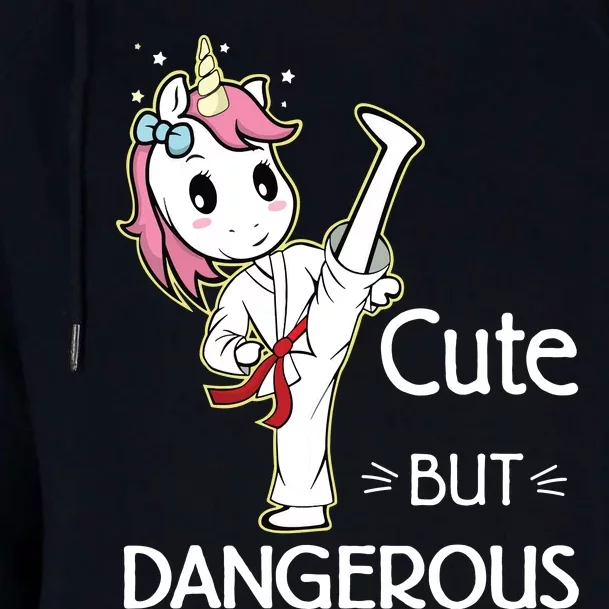 Cute But Dangerous Funny Karate Taekwondo Womens Funnel Neck Pullover Hood