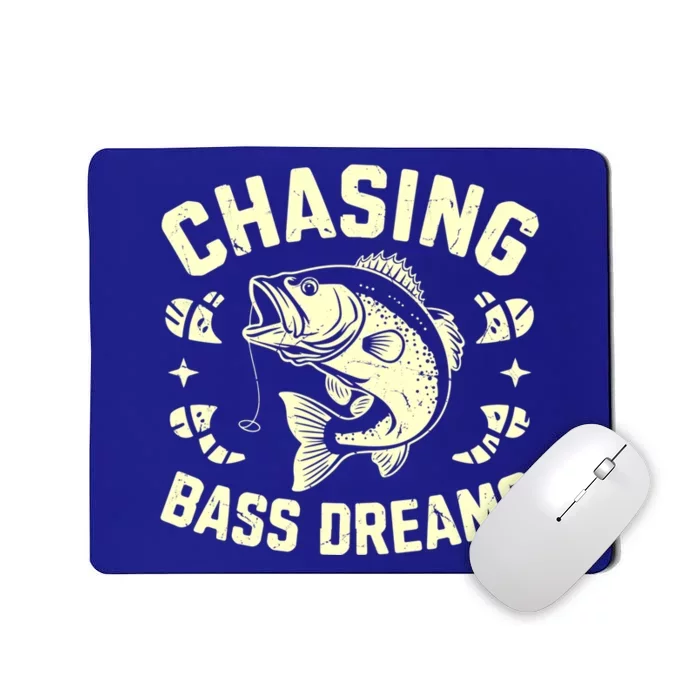 Chasing Bass Dreams Bass Fishing Gift Mousepad