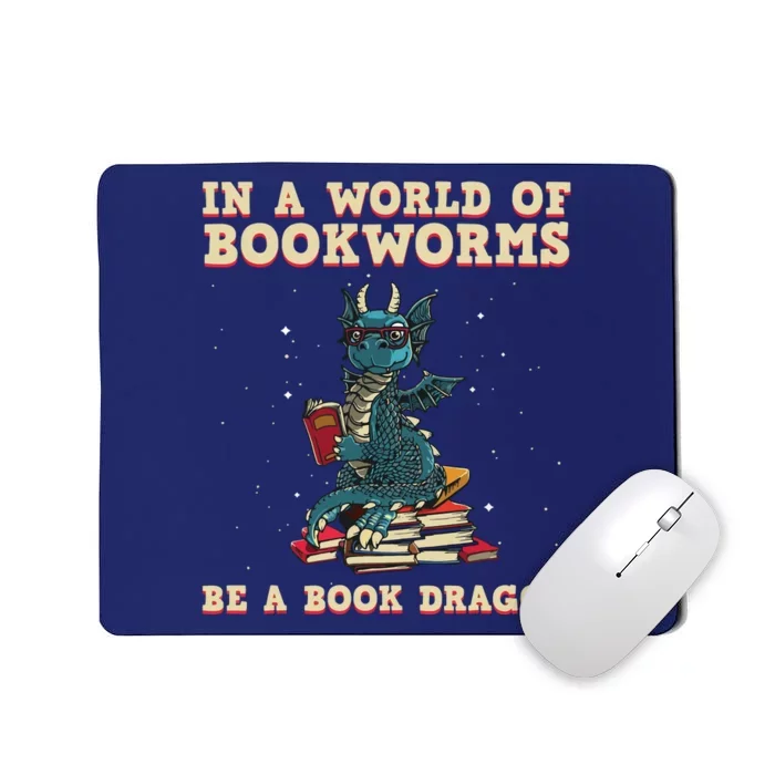 Cute Bookworm Design For Men Women Librarian Book Lover Mousepad