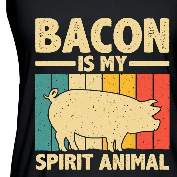 Cool Bacon Design Bacon Pig Pork Lover Ladies Essential Flowy Tank