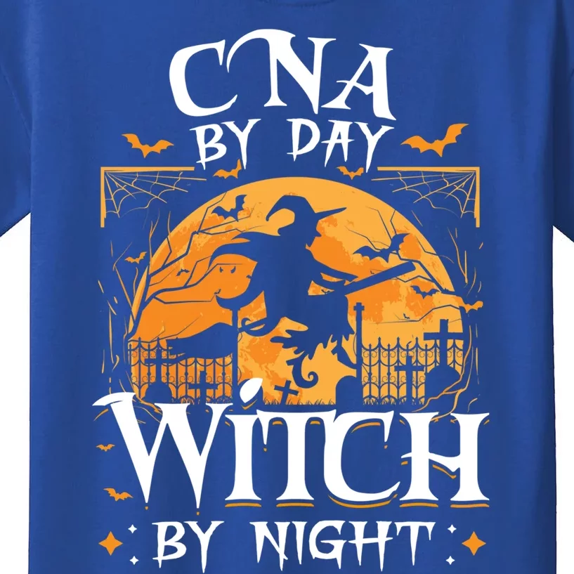 Cna By Day Witch By Night Halloween For Nurse Gift Kids T-Shirt