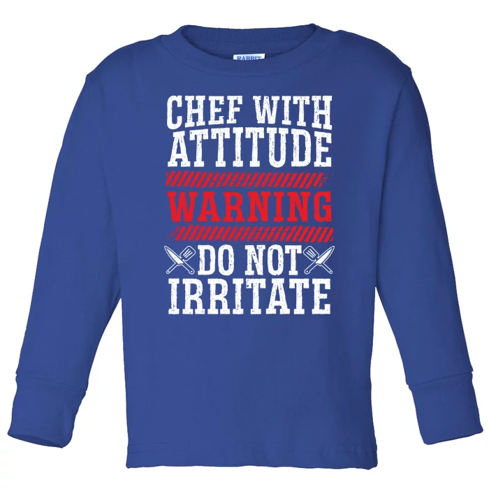 Culinary Badass Distressed Chef Gift Toddler Long Sleeve Shirt