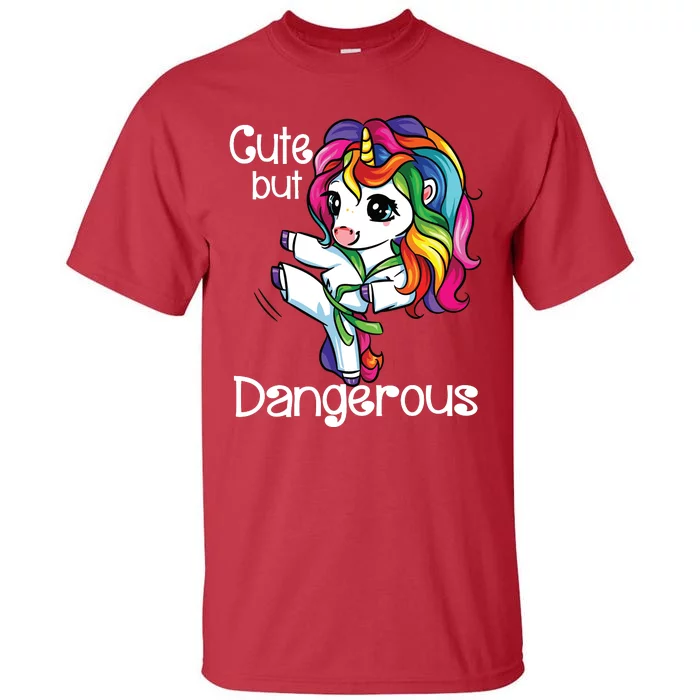 Cute But Dangerous Funny Karate Unicorn Girl Tall T-Shirt