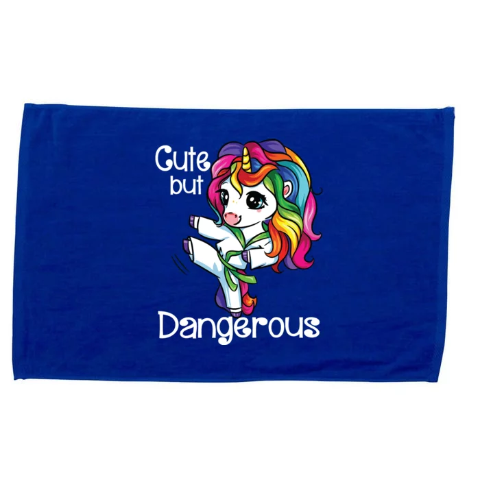 Cute But Dangerous Funny Karate Unicorn Girl Microfiber Hand Towel