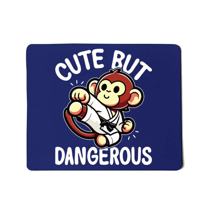 Cute But Dangerous Karate Taekwondo Monkey Karate Girl Mousepad