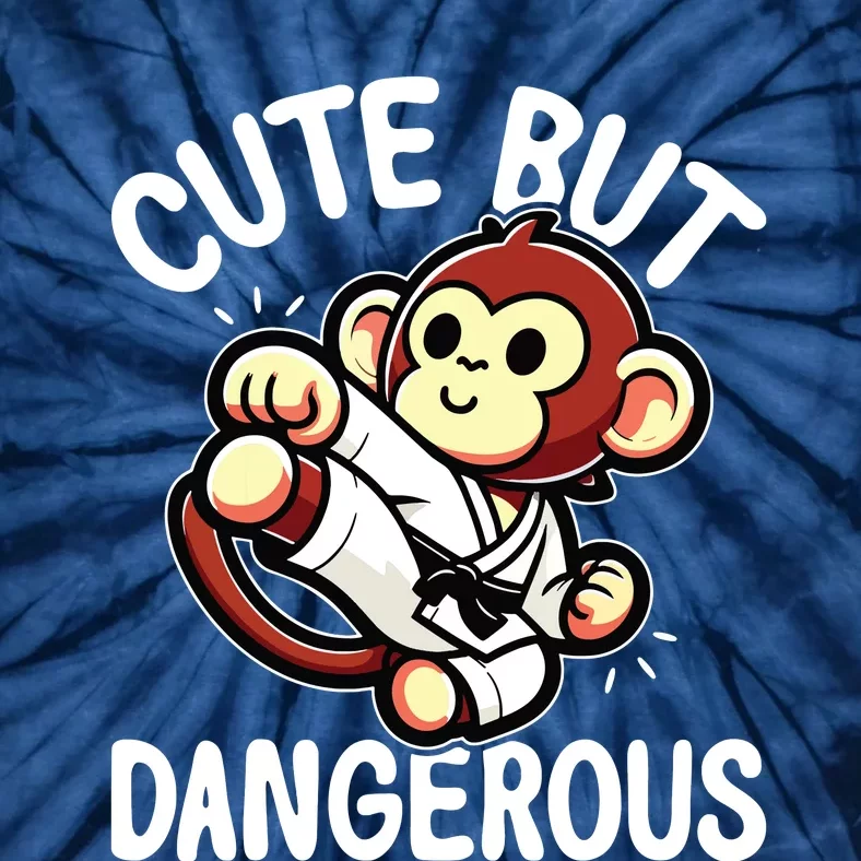 Cute But Dangerous Karate Taekwondo Monkey Karate Girl Tie-Dye T-Shirt