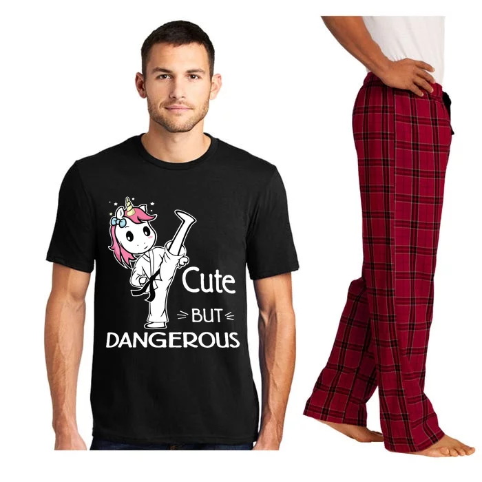 Cute But Dangerous Karate Taekwondo Unicorn Karate Girl Pajama Set