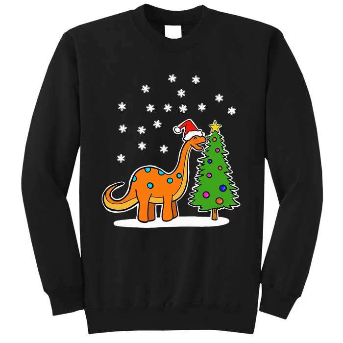 Christmas Brachiosaurus Dinosaur Eating A Christmas Tree Sweatshirt