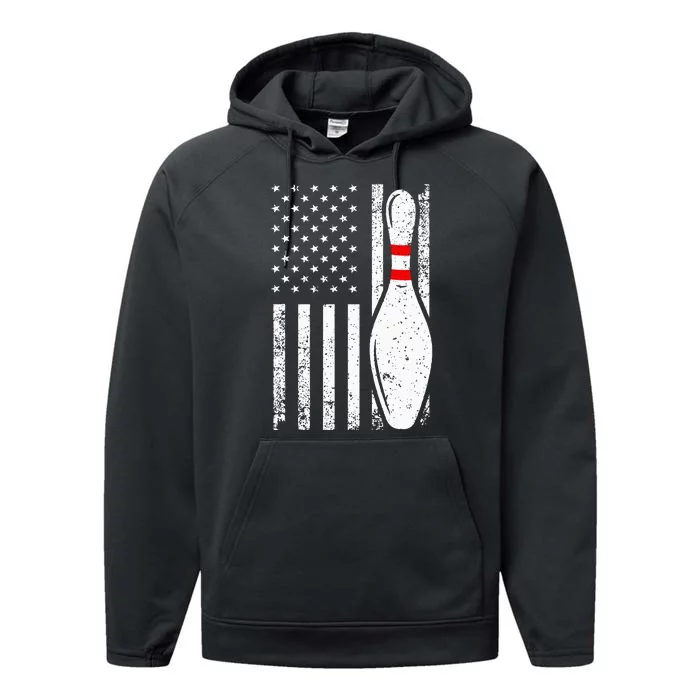 Cool Bowling Design For Men Women Bowler Bowling Pin Sport Performance Fleece Hoodie