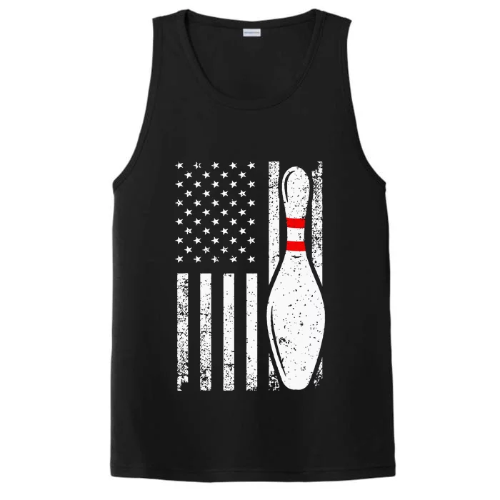 Cool Bowling Design For Men Women Bowler Bowling Pin Sport Performance Tank