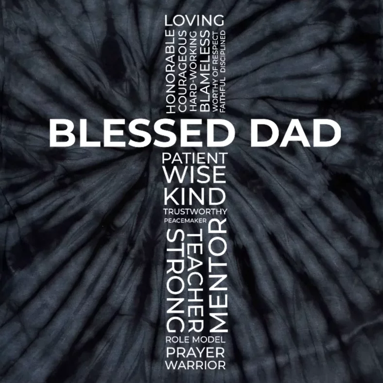 Christian Blessed Dad Cross FatherS Day Tie-Dye T-Shirt