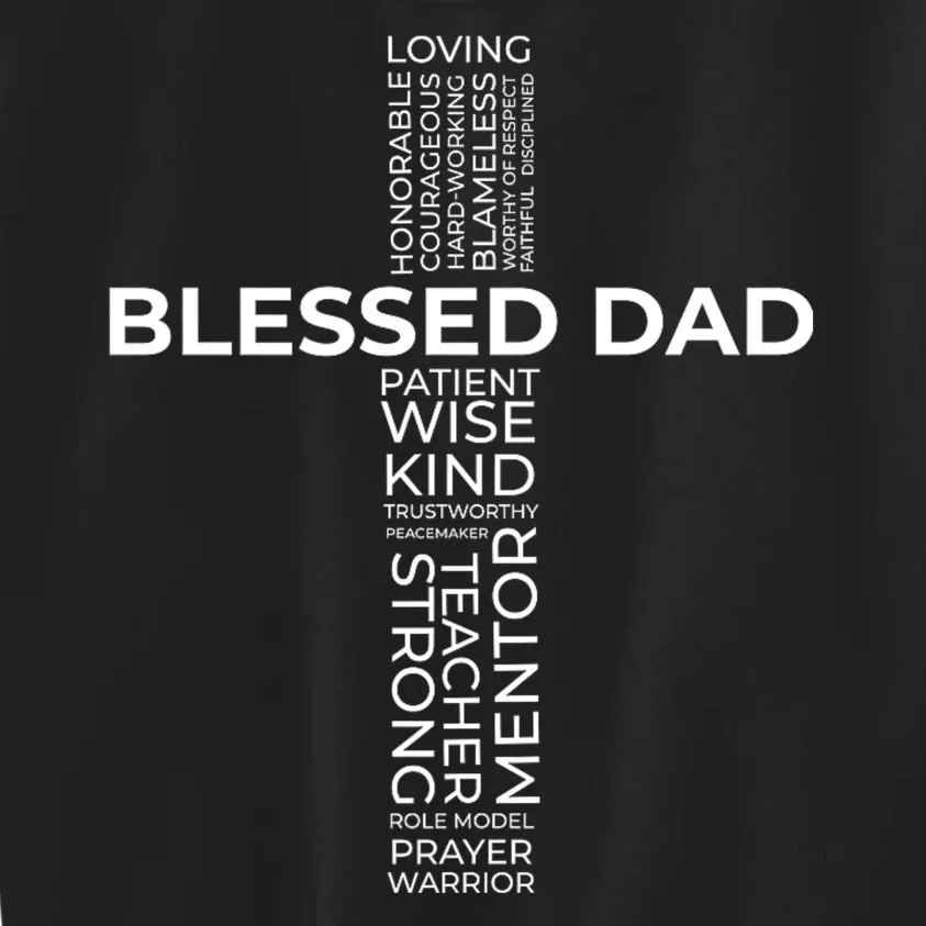 Christian Blessed Dad Cross FatherS Day Kids Sweatshirt