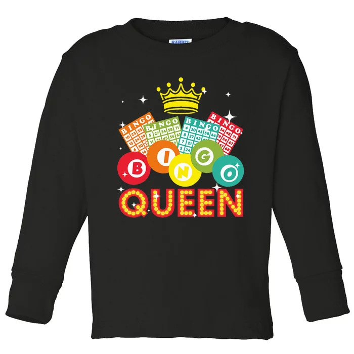 Cute Bingo Designs For Women Mom Bingo Lovers Casino Players Toddler Long Sleeve Shirt