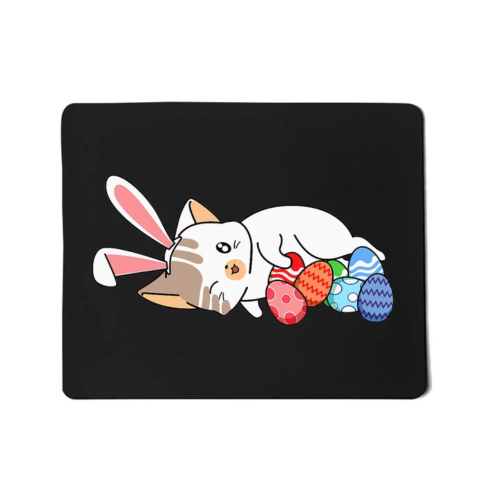 Cat Bunny Ears Egg Hunting Easter Cute Kitten Kitty Spring Mousepad