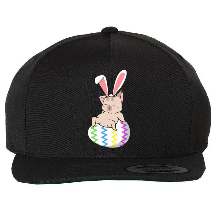 Cat Bunny Ears Egg Hunting Easter Cute Kitten Kitty Spring Wool Snapback Cap