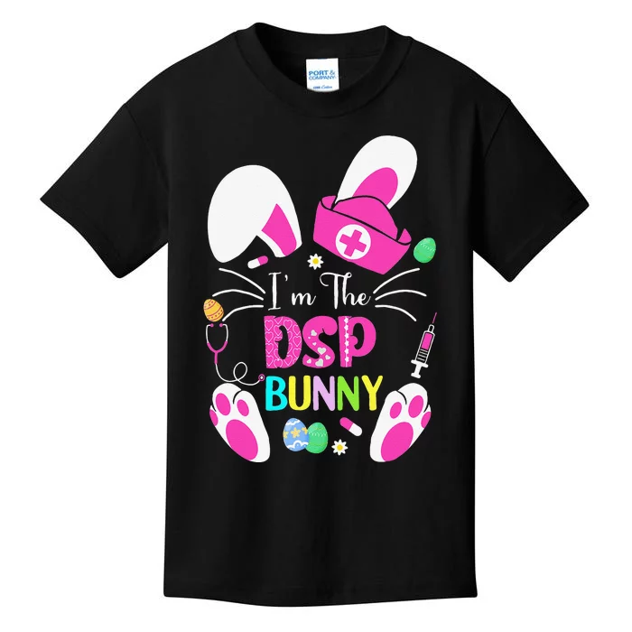 Cute Bunnies Easter I'm The DSP Nurse Life RN Nursing Kids T-Shirt