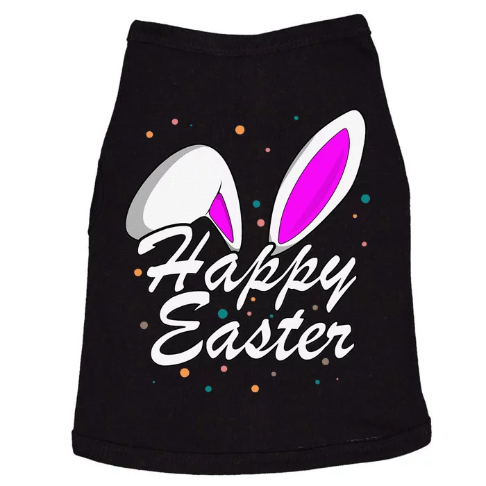 Cute Bunny Ears For Women Saying Happy Easter Doggie Tank