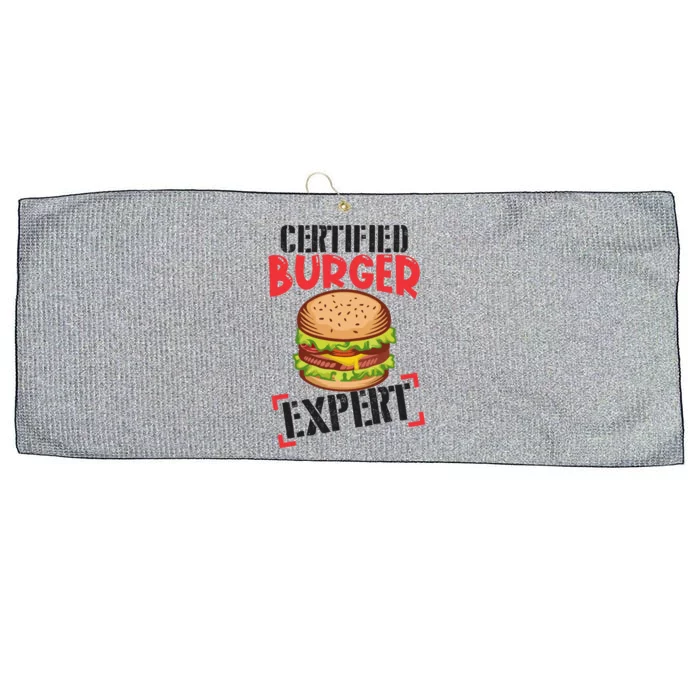 Certified Burger Expert Bbq Hamburger Backyard Grilling Gift Large Microfiber Waffle Golf Towel