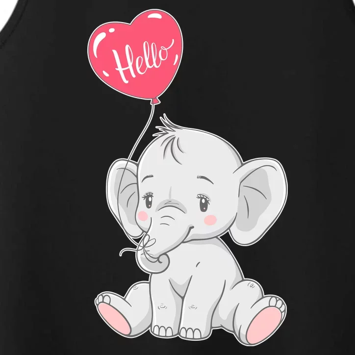 Cute Baby Elephant With Balloon Performance Tank