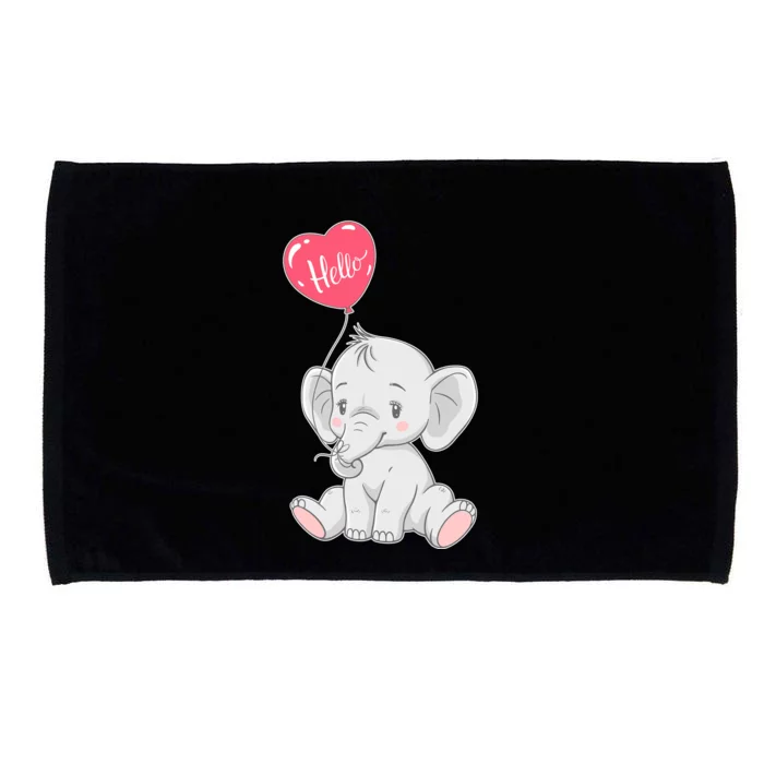 Cute Baby Elephant With Balloon Microfiber Hand Towel