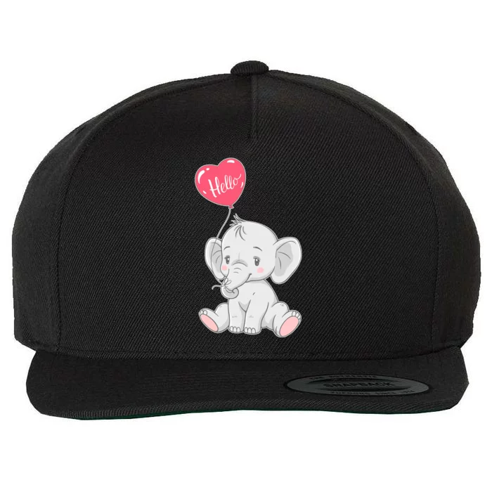 Cute Baby Elephant With Balloon Wool Snapback Cap