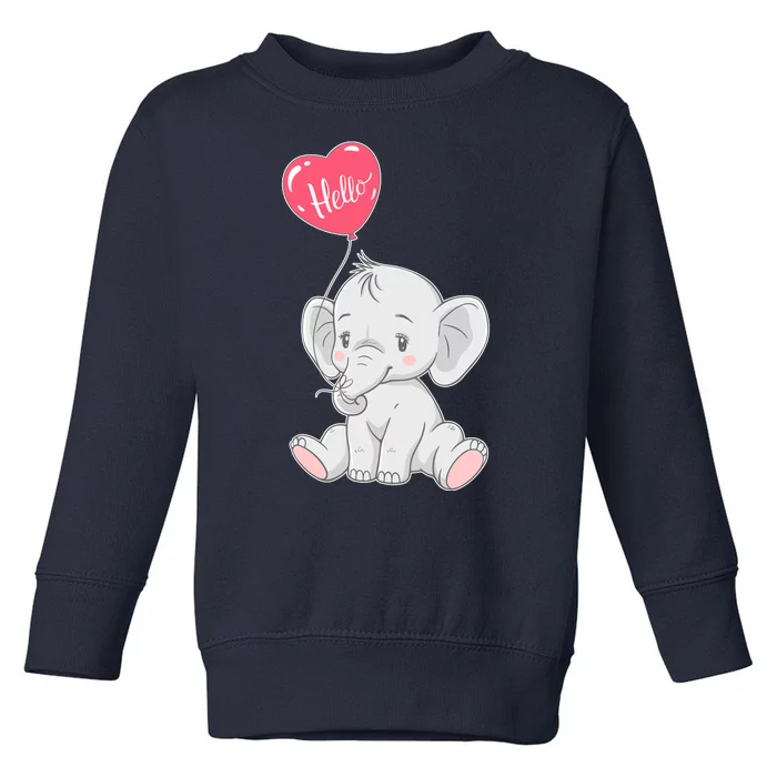 Cute Baby Elephant With Balloon Toddler Sweatshirt