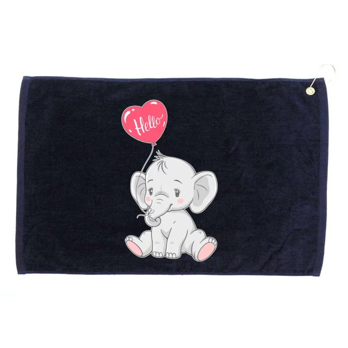 Cute Baby Elephant With Balloon Grommeted Golf Towel