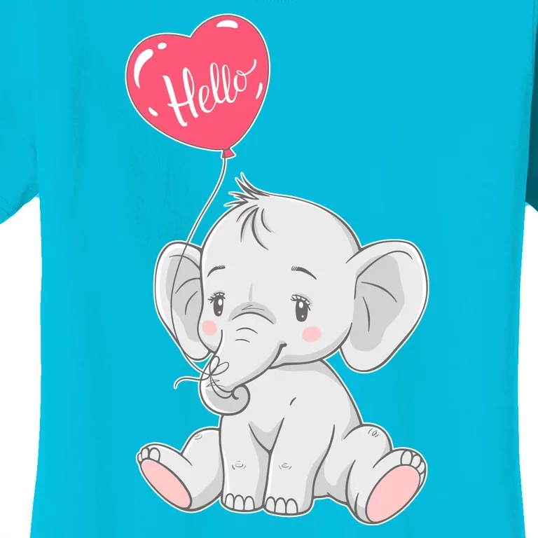 Cute Baby Elephant With Balloon Women's T-Shirt