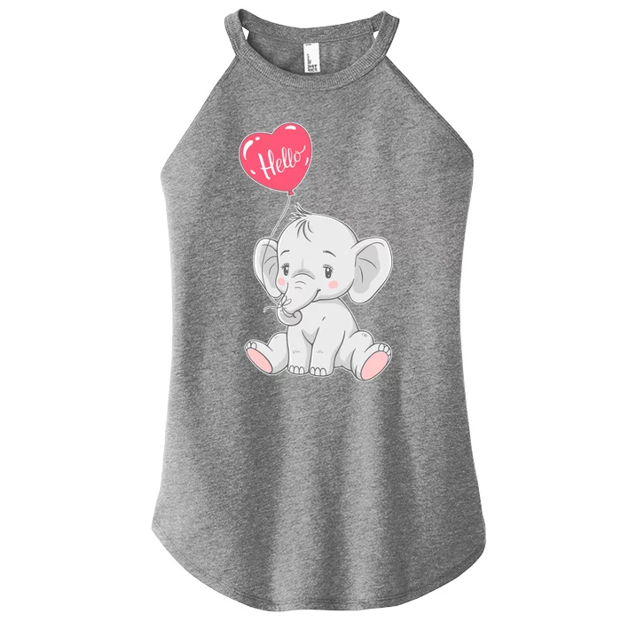 Cute Baby Elephant With Balloon Women’s Perfect Tri Rocker Tank