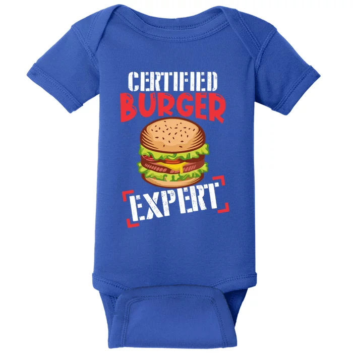 Certified Burger Expert Bbq Meat Eater Grilling Gift Baby Bodysuit