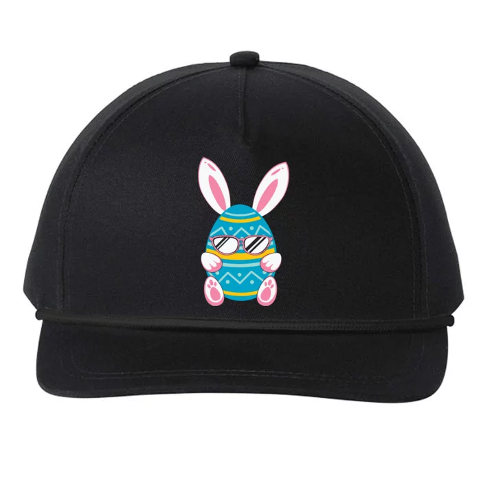 Cute Bunny Egg Glasses Family Easter Day Snapback Five-Panel Rope Hat