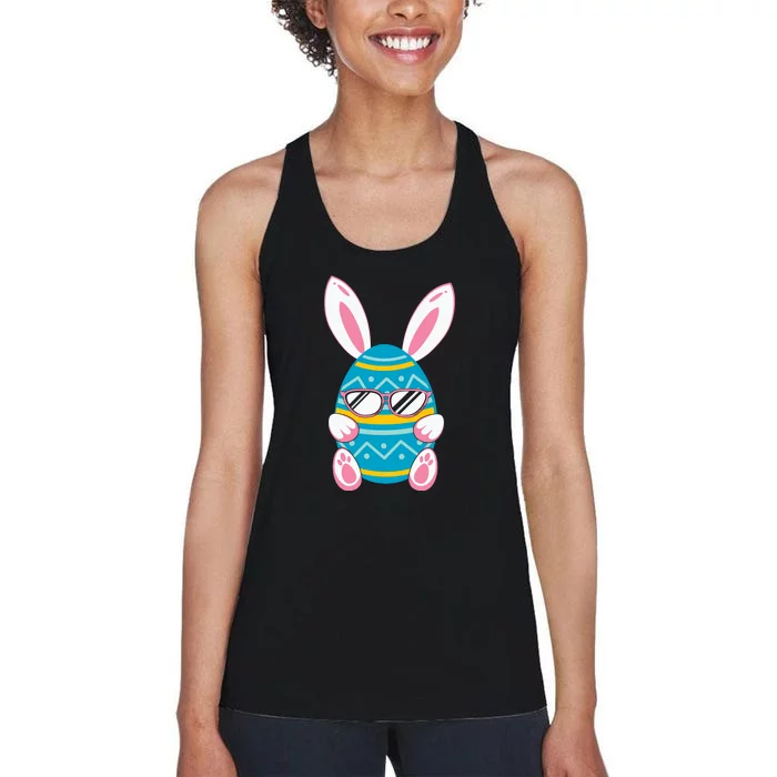 Cute Bunny Egg Glasses Family Easter Day Women's Racerback Tank