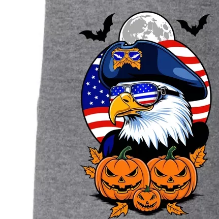 Cute Bald Eagle Witch Halloween Pumpkin Eagle Lover Doggie 3-End Fleece Hoodie