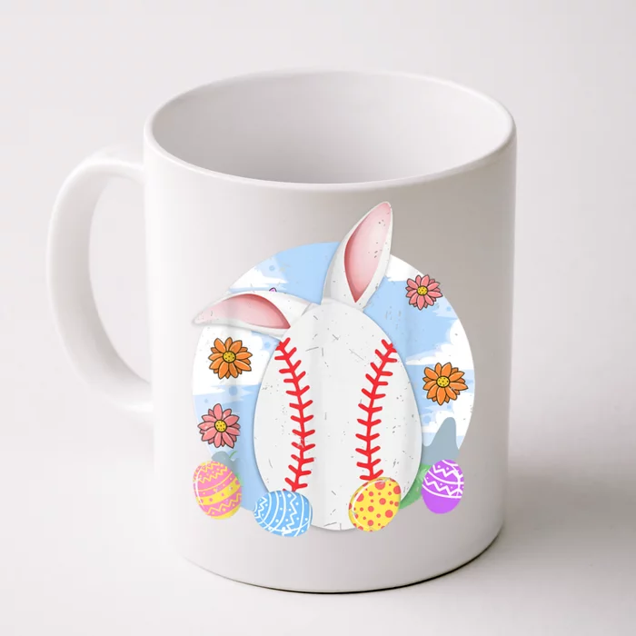 Cute Baseball Easter Egg Bunny Costume Happy Easter Day Front & Back Coffee Mug