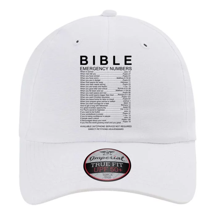 Christian Bible Emergency Numbers The Original Performance Cap