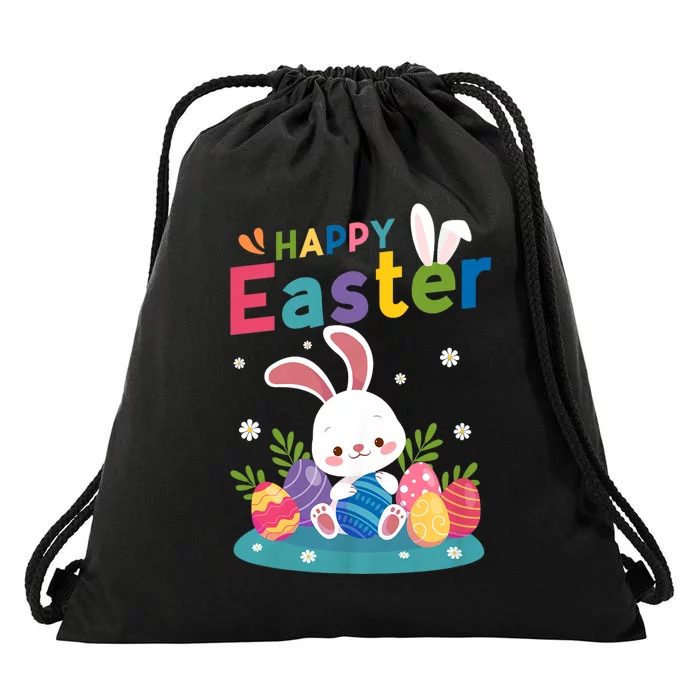 Cute Bunny Eggs Easter Camping Happy Easter Day 2024 Drawstring Bag