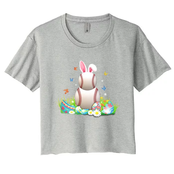 Cute Baseball Easter Egg Bunny Cute Gift Gift Women's Crop Top Tee