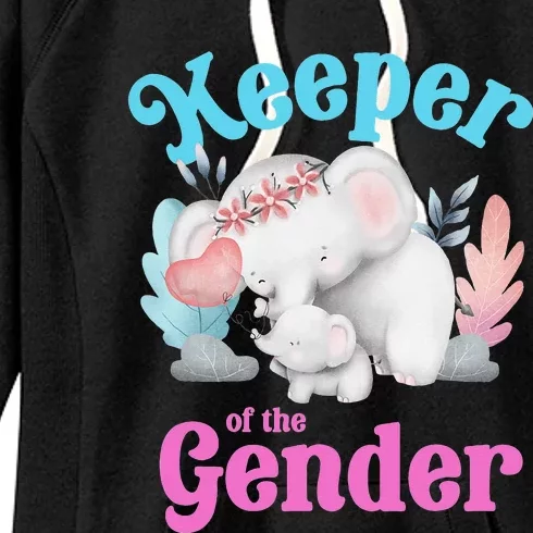 Cute Baby Elephant Keeper of Gender baby reveal party idea Women's Fleece Hoodie