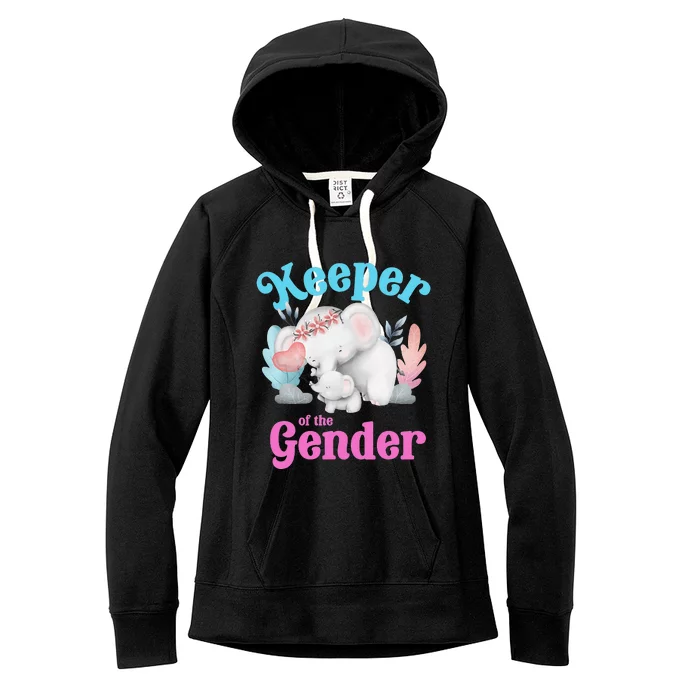 Cute Baby Elephant Keeper of Gender baby reveal party idea Women's Fleece Hoodie