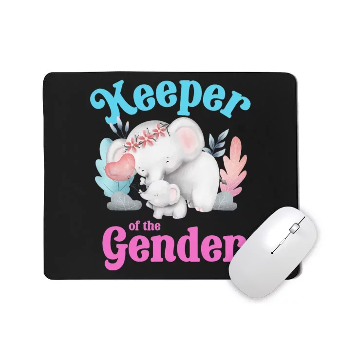 Cute Baby Elephant Keeper of Gender baby reveal party idea Mousepad