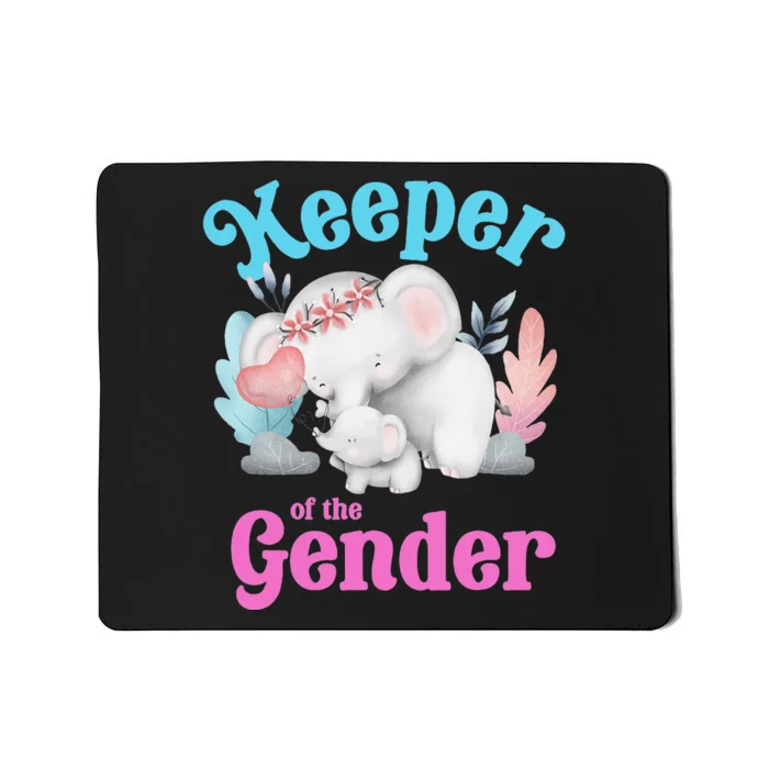 Cute Baby Elephant Keeper of Gender baby reveal party idea Mousepad